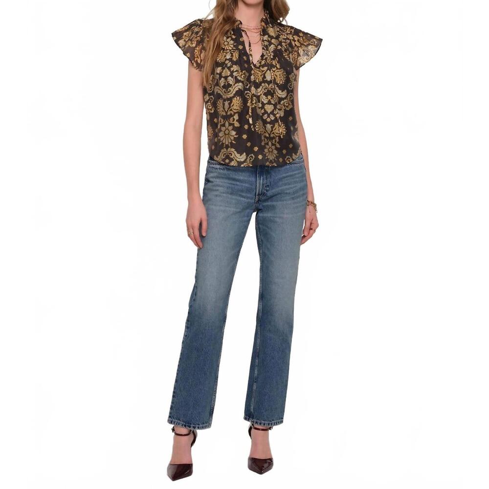 NEW HEARTLOOM wiley short sleeve top in brown